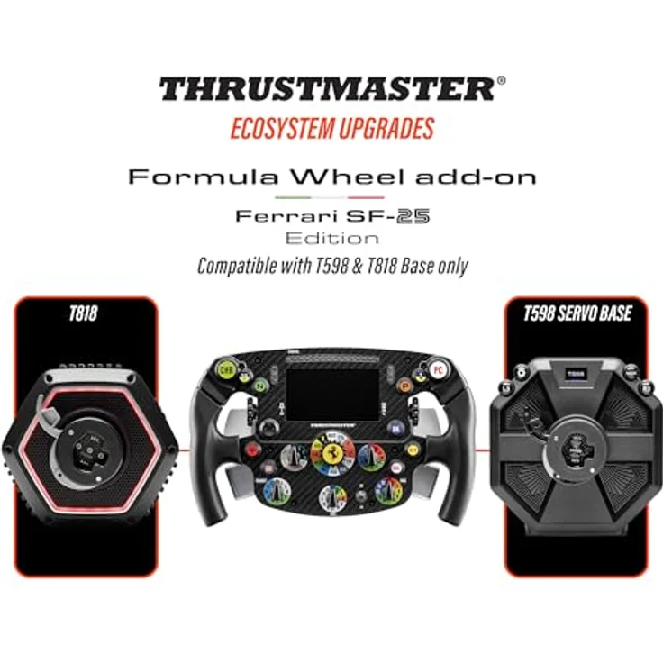 Thrustmaster Formula Wheel Add-On Ferrari SF-25 Edition, Formel-Lenkrad mit Quick-Release, 25 Eingabemöglichkeiten, Carbon-Frontplate, PS5- und PC-kompatibel - schwarz – Bild 6