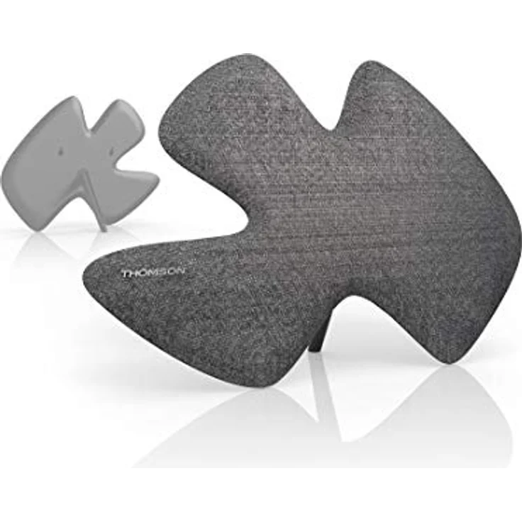Thomson Zimmerantenne DVBT-2 mit einstellbarem Verstärker für Fernseher (digitale Innenantenne, leistungsstarke Ultra-HD-Fernsehantenne, stromsparend dank USB u. Koax-Stecker, 2,5m Kabel) schwarz-grau – Bild 1