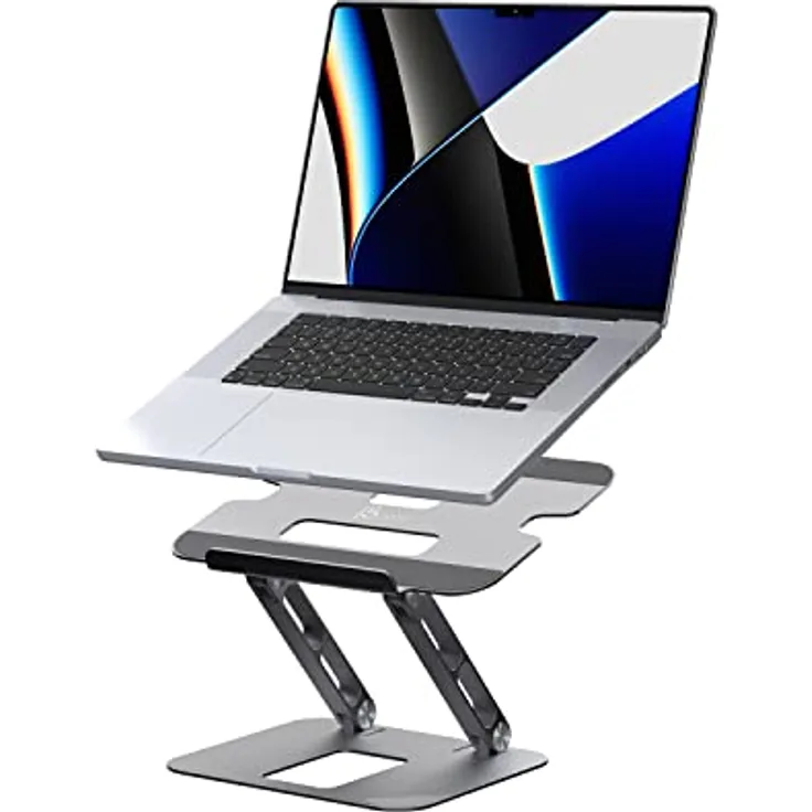 j5create Multi-Angle Aluminium Laptop Stand, Ergonomischer Notebook Ständer für Laptops bis 16 Zoll, Faltbar und rutschfest, JTS127