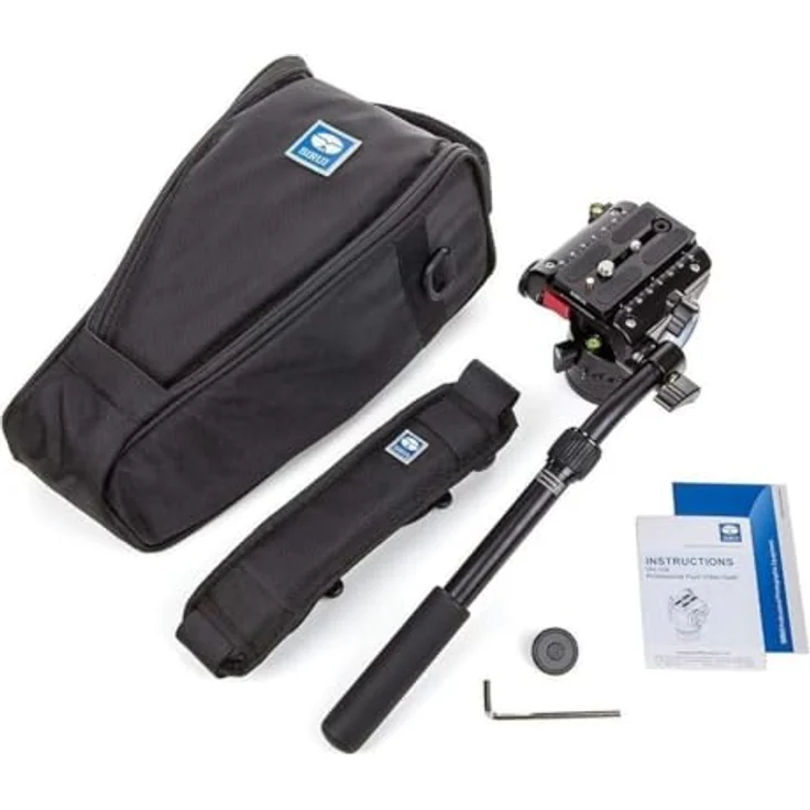 Sirui VH-10X Pro Fluid Videoneiger mit zusätzlicher Friktion für 360° Drehung, Arm verlängerbar, Aluminium, schwarz – Bild 6