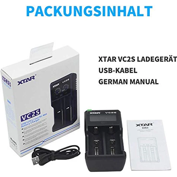 18650 Batterie ladegerät XTAR VC2S VC2 2019 Verbesserte LCD-Anzeige mit Power Bank-Funktion und überprüfen Sie die Echtheit der Batterien für 18650 18700 20700 21700 22650 25500 26650 AAA A SC C – Bild 7