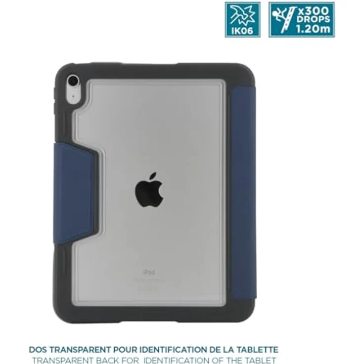 Mobilis Ultra Rugged Case iPad 11'' 2025 / iPad 10.9'', Stoßfest mit Aircell System, transparente Rückseite, blau – Bild 3