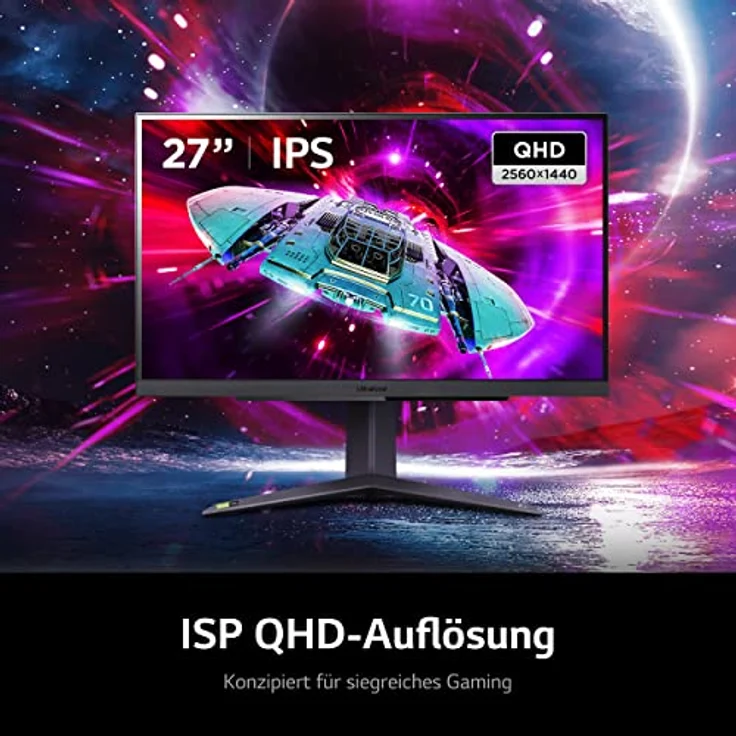 LG Electronics 27GS75QX-B.AEU UltraGear™ QHD Gaming IPS-Monitor 27" (68,4 cm), 2560 x 1440, 1ms GtG, 180 Hz, HDR10, NVIDIA G-Sync Compatible, AMD FreeSync - Schwarz – Bild 5
