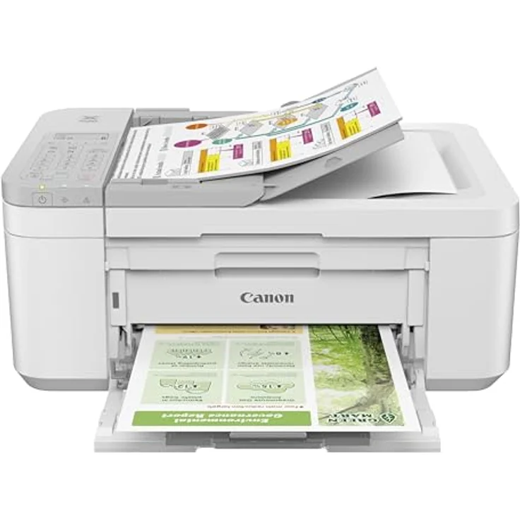 Canon PIXMA TR4756i Multifunktionsdrucker 4in1 (Tintenstrahl, Drucken, Kopieren, Scannen, Faxen, A4, WLAN, Apple AirPrint, 20 Blatt ADF, Duplexdruck, kompatibel mit Pixma Print Plan ABO) weiß – Bild 2
