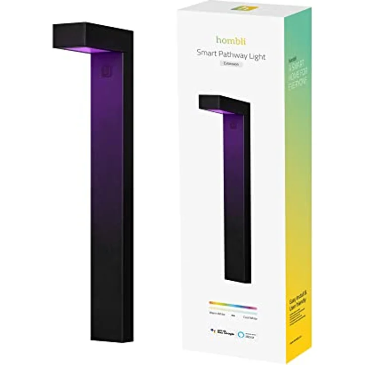 Hombli Smarte Außenbeleuchtung mit 16 Millionen Farben, Erweiterungslicht, eine Lampe, Wegbeleuchtung, Schwarz, Timerfunktion und wasserdicht – Bild 1