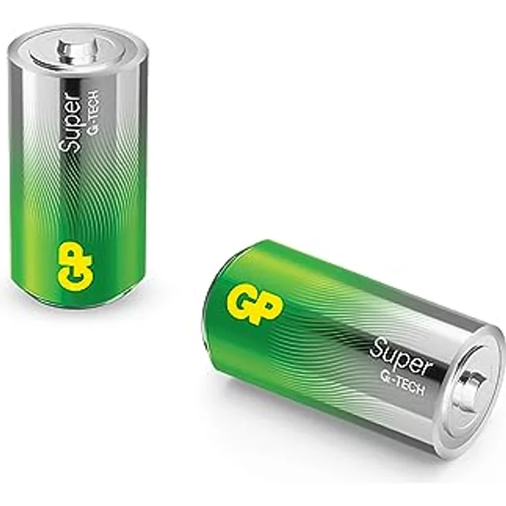 GP Super Alkaline Batterien C Baby, LR14, 1,5 V, 2 Stück, ideal für die Stromversorgung von Geräten des täglichen Bedarfs - Die Neue G-TECH-Technologie