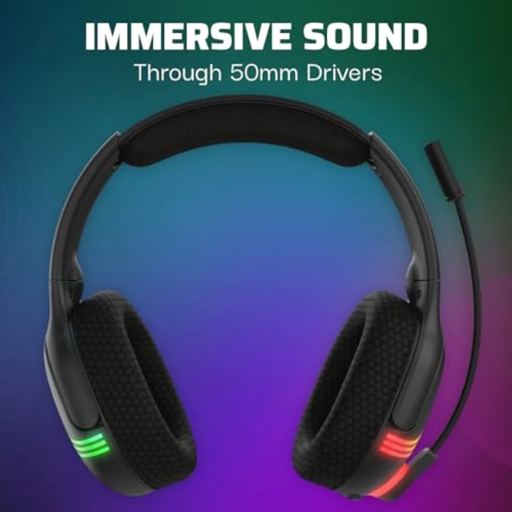 PDP Xbox Afterglow Wave Wireless Headset Black, Gaming-Headset mit individuell anpassbarer Beleuchtung und kabelloser Verbindung – Bild 4