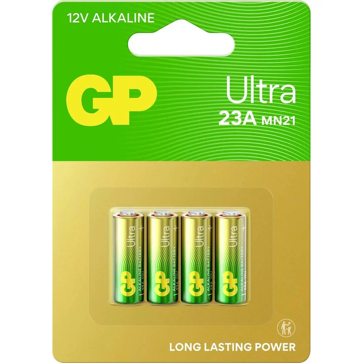 GP Ultra Spezial-Batterie 23A 12V, Alkaline Batterie mit doppeltem Auslaufschutz für Garagentorfernbedienungen, 4er Pack