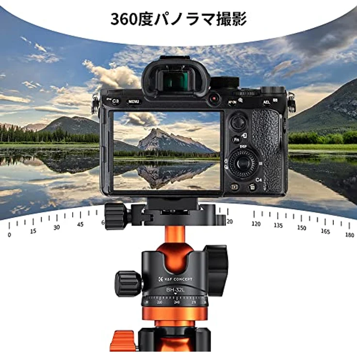 K&F Concept 1,3 Zoll Kugelkopf, Tragfähigkeit 26,5 lbs (12 kg), Aluminium, 360° Drehung, kompatibel mit Arca Swiss Platten, für SLR DSLR Camcorder Stativ und Einbeinstativ – Bild 5