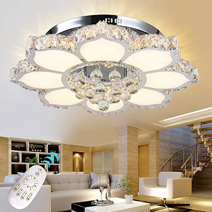 TonHan GmbH LED Deckenleuchte 3017WJ-660 132W dimmbar Kristall 3x5 cm, kaltweiß-warmweiß einstellbar – Bild 1