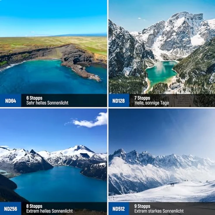 NEEWER Variable ND Filter Set für DJI Mini 4 Pro, 4er Pack ND2-ND3 (1-5 Blendenstufen) und ND64-ND512 (6-9 Blendenstufen), VND/CPL/UV Filter, optisches HD Glas, Aluminiumrahmen – Bild 5