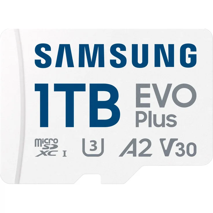 Samsung EVO Plus (2024) Speicherkarte (1000 GB, V30/U3, 160 MB/s), inkl. SD-Adapter
