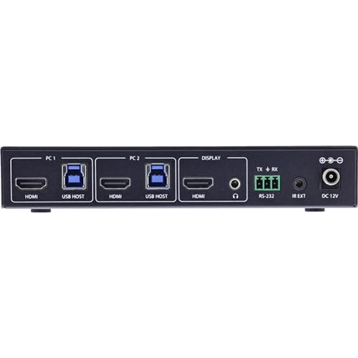 InLine KVM Switch 2-fach, HDMI, 8K@60Hz, USB 3.2, mit IR & RS-232, Schwarz – Bild 5