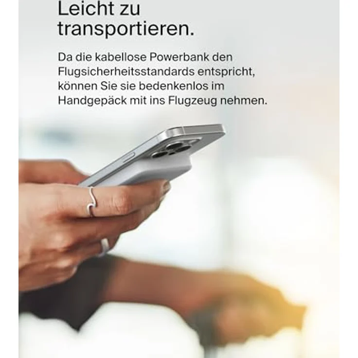 Belkin BoostCharge Pro kabellose Powerbank 5000mAh mit Qi2 und MagSafe, tragbares Ladegerät mit integriertem Ständer – Weiß – Bild 4