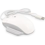 LMP Elite Pro Mouse Ergonomische 3-Tasten-Maus mit 2-in-1-Kabel USB-C und USB-A – Silber und Weiß