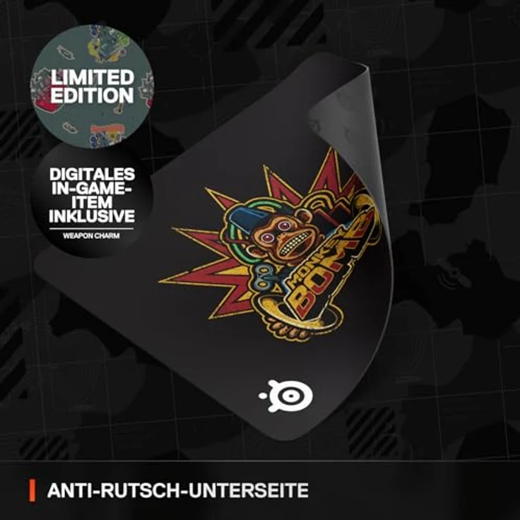 SteelSeries QcK Gaming-Mauspad – Call of Duty® Monkey Bomb Edition – Anti-Rutsch-Gummierung, optimiertes Tracking, inklusive kostenloses In-Game-Item – Bild 3