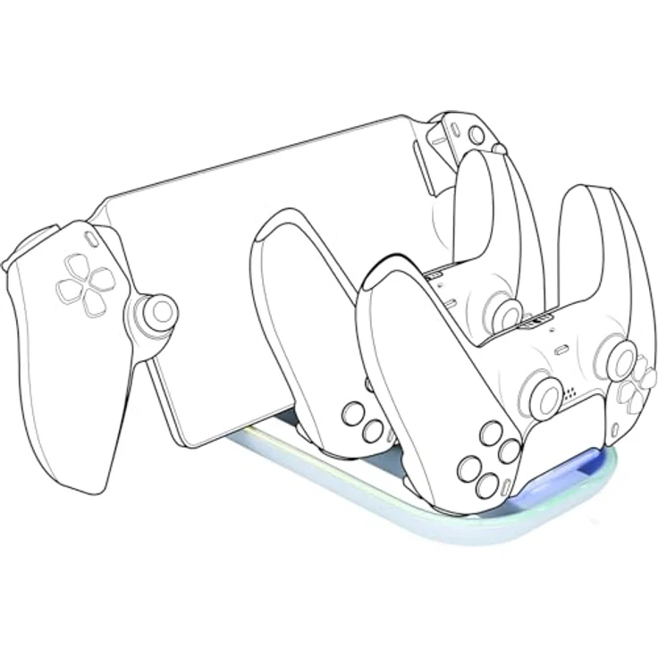Nacon Dual-Halterung für PS5-Controller und Playstation Portal, mit RGB-Anzeigeleuchte und Ladezustandsanzeige – Bild 4