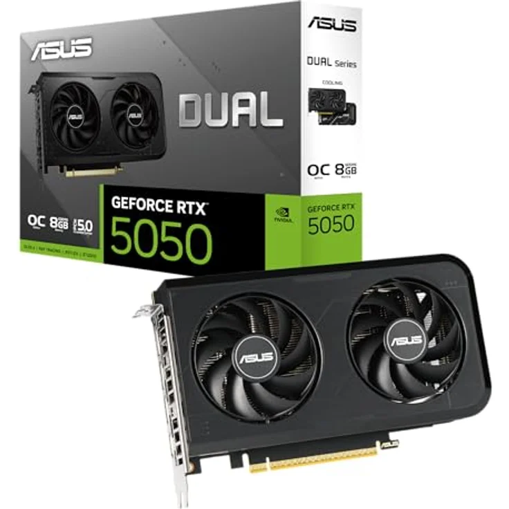 ASUS Dual GeForce RTX 5050 OC Edition, 8GB GDDR6 Gaming Grafikkarte mit DLSS 4, PCIe 5.0 und 0dB-Technologie – Bild 1