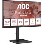 AOC 24E4U 24 Zoll FHD Monitor, 120Hz, IPS, 1ms MPRT, Adaptive Sync, HDR, Höhenverstellung, Schwarz