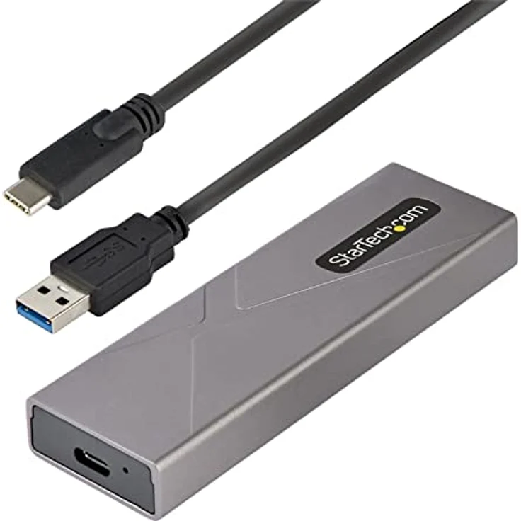 StarTech.com USB-C M.2 Externes Gehäuse für NVMe und SATA M.2 - USB-C/USB-A auf M.2 NVMe/SATA SSD - 10Gbit/s, M/B+M key - 2230/2242/2260/2280 - Aluminiumgehäuse - werkzeuglos (M2-USB-C-NVME-SATA) – Bild 1