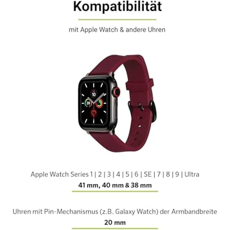 Artwizz WatchBand Silicone für Apple Watch 38/40mm - Cherry Wearables-Zubehör – Bild 5