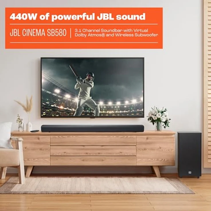 JBL Cinema SB580, Soundbar mit 440 W Leistung, 3.1 Kanäle, Dolby Atmos, Schwarz, versandkostenfrei – Bild 7
