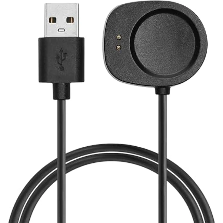 kwmobile USB Kabel Charger für Huami Amazfit Balance A2286 / T-Rex 3, 100 cm langes Smart Watch Ladekabel in Schwarz, schnelles und stabiles Laden – Bild 1
