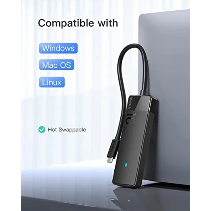 Inateck Laptop-Dockingstation USB 3.2, USB-C zu USB Hub mit 4 USB-A-Ports, 10G USB-C-Hub, kompakt und transportabel – Bild 6