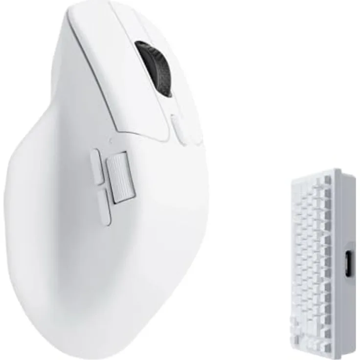 Keychron M6 4000 Hz Kabellose optische Maus Bluetooth 5.1/2.4 GHz/USB, Leichtgewicht 78g, programmierbar, PixArt 3395 Sensor mit bis zu 26K DPI/ 650 IPS für Windows Mac Linux - Weiß - Preisvergleich