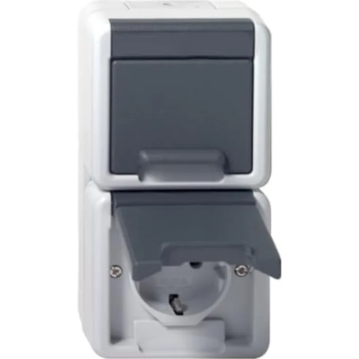 Gira Steckdose 478030, Schuko 2f senkr. KD WG AP Gr.