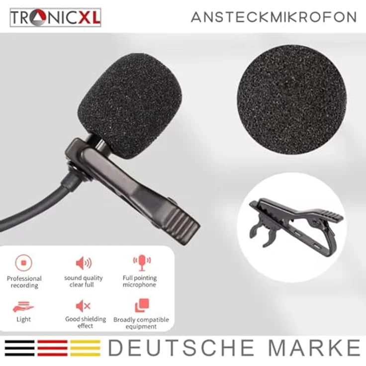 TronicXL Mikrofon 2 Stück USB-C Ansteckmikrofon (2-tlg), Smartphone Tablet Podcast Interview (schwarz) – Bild 2
