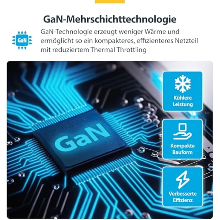 StarTech 3114GCU-WALL-CHARGER, USB-C Ladegerät mit 3 Anschlüssen, 140 W, 28 V, kompakt, Schwarz – Bild 7