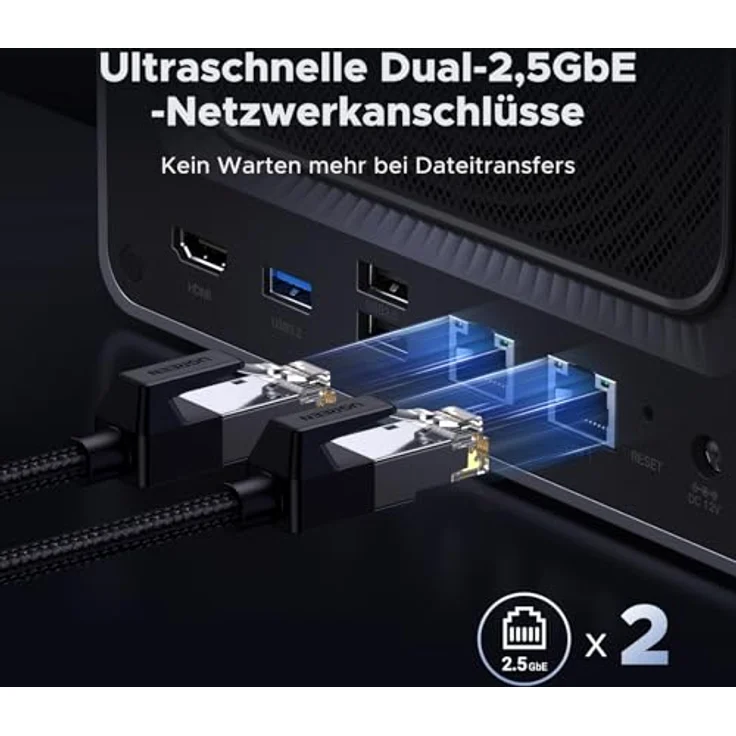 UGREEN NASync DXP4800 4-Bay Desktop NAS, Intel N100 Quad-Core CPU, 8GB DDR5 RAM, 32G eMMC, 2 * 2,5GbE, 2*M.2 NVMe-Steckplätze, 4K HDMI, Network Attached Storage (Diskless) – Bild 4