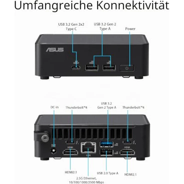 ASUS NUC 14 Pro RNUC14RVHU500000I, Mini-PC mit Intel Core Ultra 5 125H, 0 GB RAM, Intel Arc Graphics, Bluetooth 5.3, Wi-Fi 6E, Schwarz – Bild 4