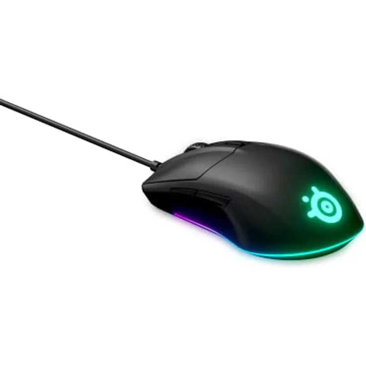 SteelSeries Rival 3 Gaming Mouse - 8,500 CPI TrueMove Core Optical Sensor - 6 Programmable Buttons - Split Trigger Buttons - Brilliant Prism RGB Lighting – Bild 2
