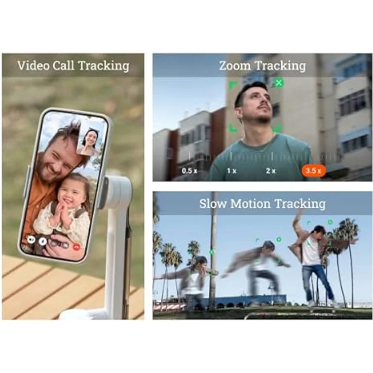 Insta360 Flow Creator Kit, KI-Tracking Gimbal für Smartphones mit 3-Achsen-Stabilisierung, grau – Bild 10