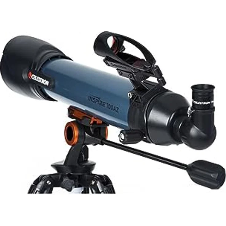 Celestron 22403 Inspire 100AZ Refraktor-Smartphone-Adapter integriert, Refraktor – Blau – Bild 5