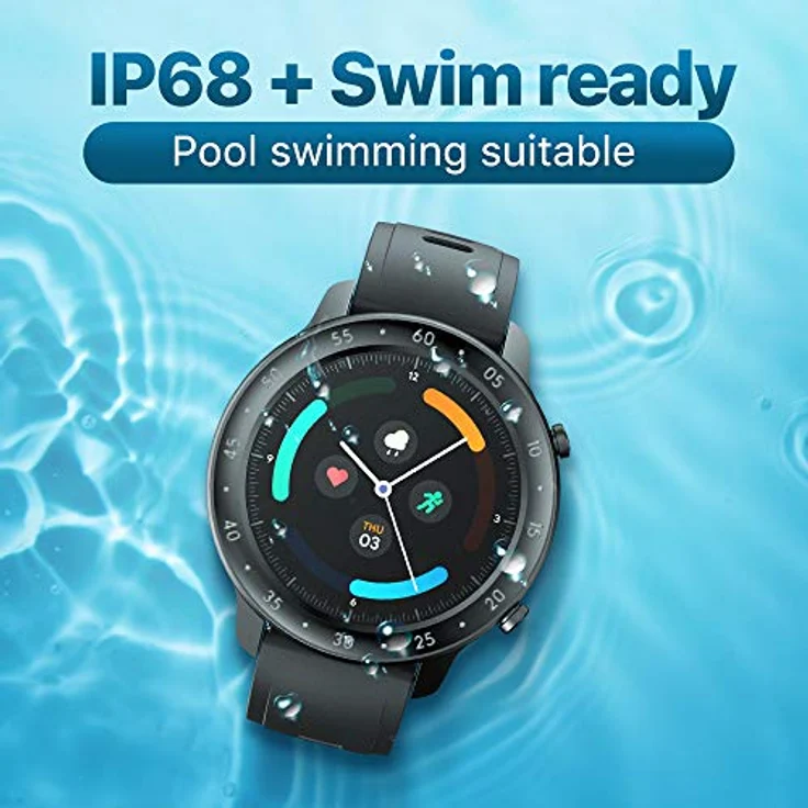 mobvoi TicWatch GTX Smartwatch, 24-Stunden-Herzfrequenzüberwachung, schwarz – Bild 3