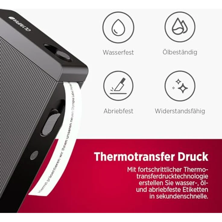 Olympia 6300 Etikettendrucker, Thermodirekt 203 x 203 dpi, max. Etikettenbreite 15mm, Bluetooth-fähig, kompakt für Küche und Büro – Bild 3