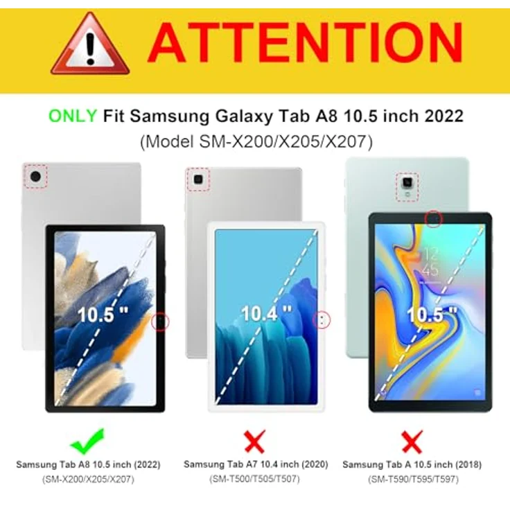 Fintie Tablet-Hülle für Samsung Galaxy Tab A8 10.5 2021 - Ultra Schlank Kunstleder Schutzhülle Cover mit Auto Schlaf/Wach Funktion in verschiedenen Farben – Bild 3