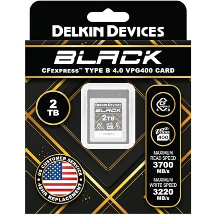 Delkin BLACK CFexpress™ Type B 4.0 VPG400, 2 TB Speicherkarten mit 3220 MB/s Schreib- und 3700 MB/s Lesegeschwindigkeit für 8K-Videoaufnahmen – Bild 3