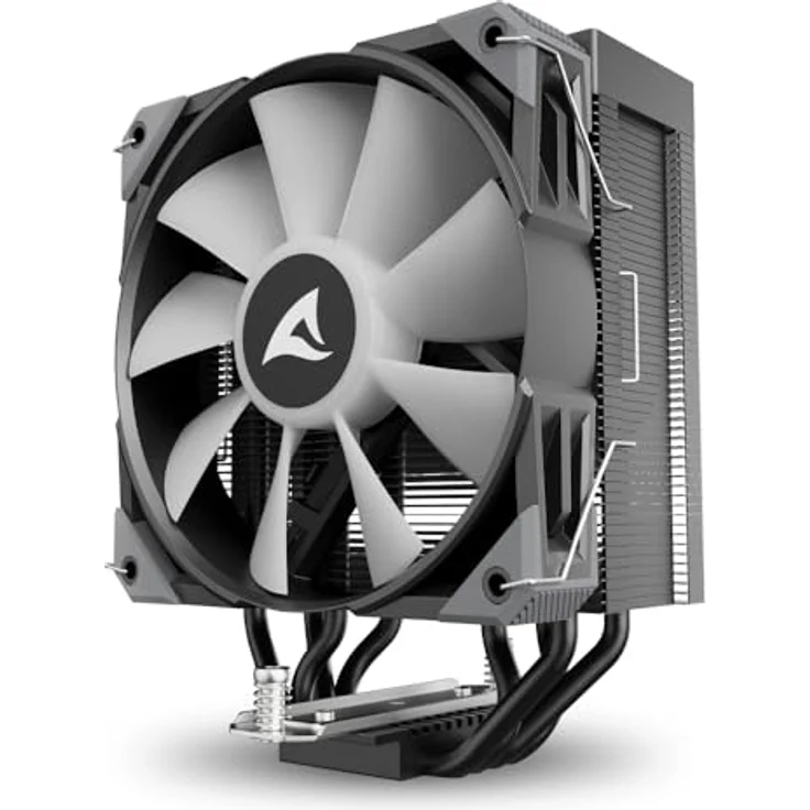 Sharkoon A40 RGB Black Air Cooler, CPU Kühler mit 121,55 m³/h Luftstrom und variabler Lüftergeschwindigkeit, Schwarz – Bild 4