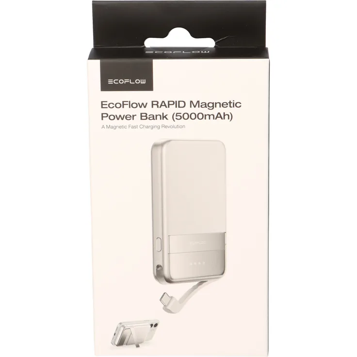EcoFlow Powerbank RAPID 5000 Black, kabelloses Laden, MagSafe-Kompatibilität, Schnellladefunktion