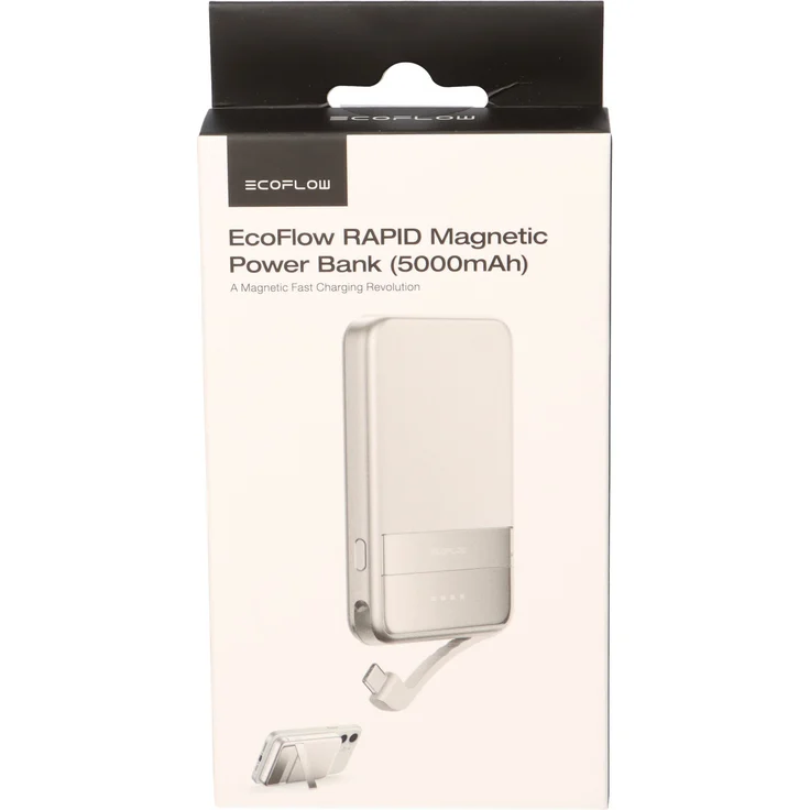 EcoFlow Powerbank RAPID 5000 Black, kabelloses Laden, MagSafe-Kompatibilität, Schnellladefunktion