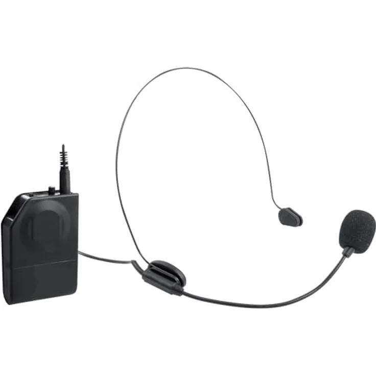 Trevi EM 408 UHF, Wireless Mikrofon-Set mit Headset und Clip-Mikrofon, 20 Meter Reichweite – Bild 1