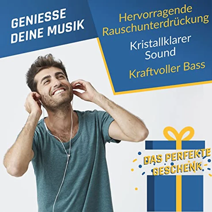 KLIM Fusion In-Ear-Kopfhörer (3.5mm Klinkenanschluss) - Hervorragende Tonqualität und Memory Schaum Ohrstöpsel – Bild 5