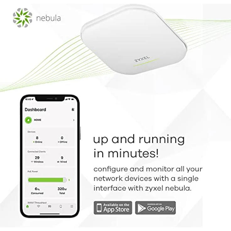 Zyxel NWA220AX WiFi 6E NebulaFlex Access Point, MU-MIMO, 4800 Mbit/s, weiß – Bild 8