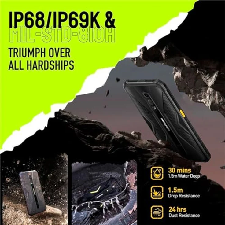 Ulefone Armor X12 3/32GB Orange Smartphone mit IP69K Schutzart, Dual-SIM und 4860 mAh Akku – Bild 2