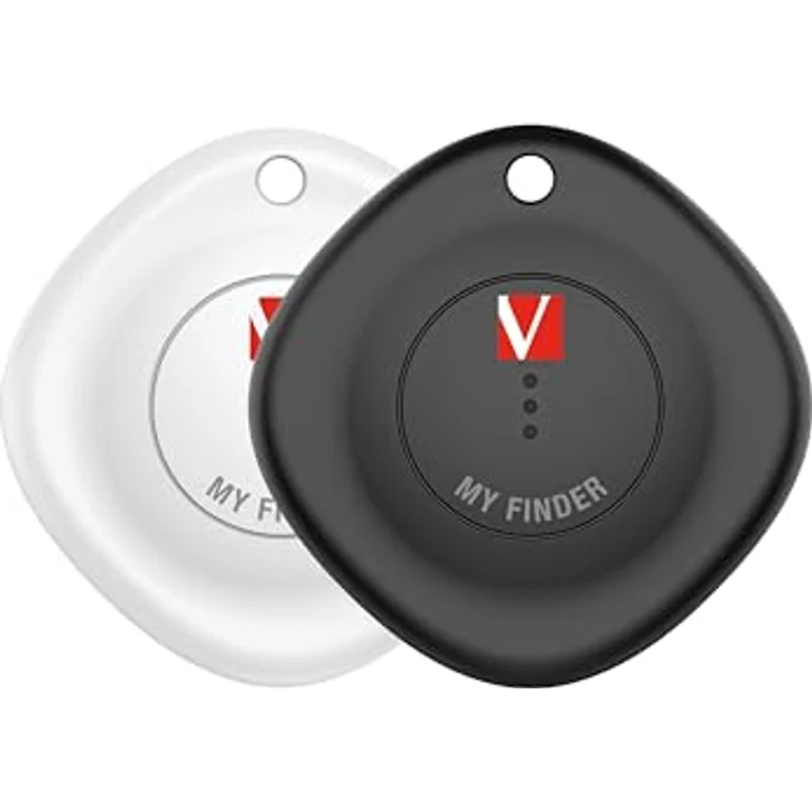 Verbatim My Finder 2er Set, Bluetooth Tracker für Rucksack, Koffer, Geldbörse, Schlüssel und Co, kompatibel mit Apple „Wo ist?“, Schlüsselfinder mit austauschbarer Batterie, schwarz/weiß – Bild 1