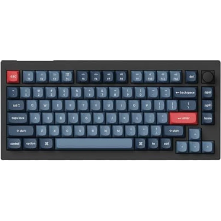 Keychron V1 MAX Kabellose Mechanische Tastatur, 75% Layout QMK/VIA programmierbar mit Hot-Swappable Gateron Jupiter Banana Switch, kompatibel mit Mac Windows Linux – Knob Version (ANSI/US) – Bild 2